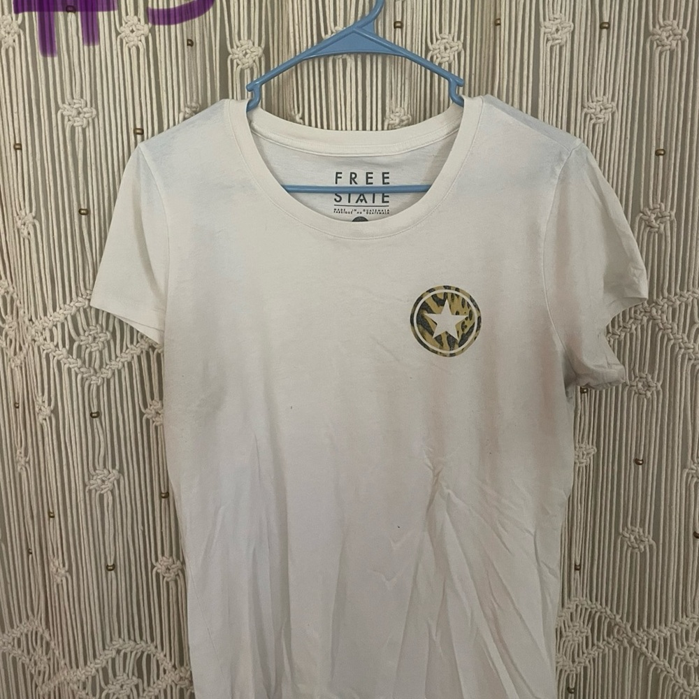 Free State White Tee with Star Emblem